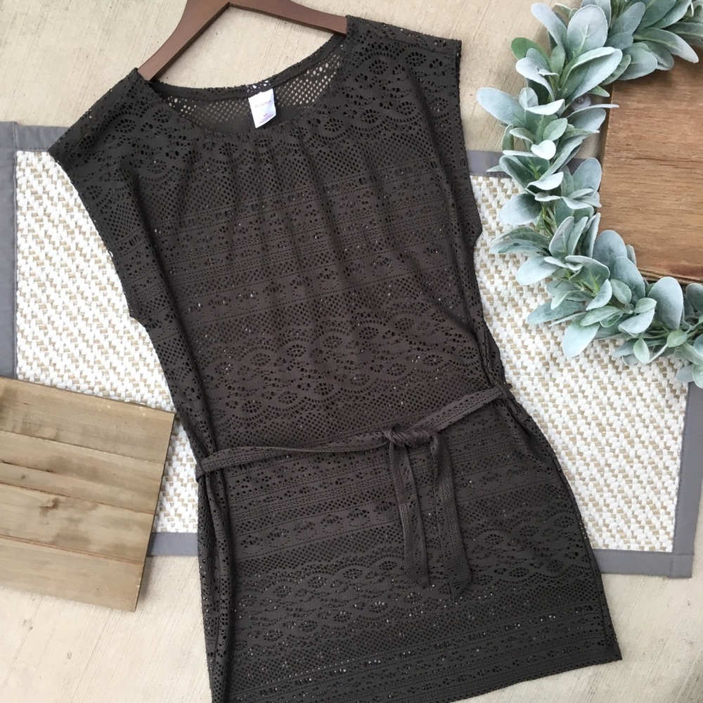 Merona Brown See-Through Swimsuit Coverup